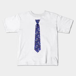 Blue Paisley Tie Kids T-Shirt